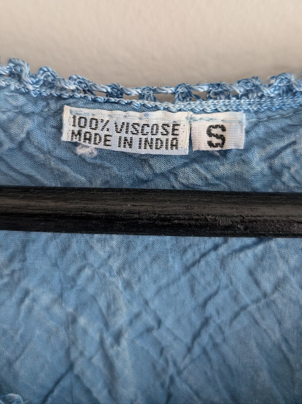 Vintage Blue & White Flowy Tie Dye Sleeveless Dress, 100% Viscose Size Small - Picture 8 of 14